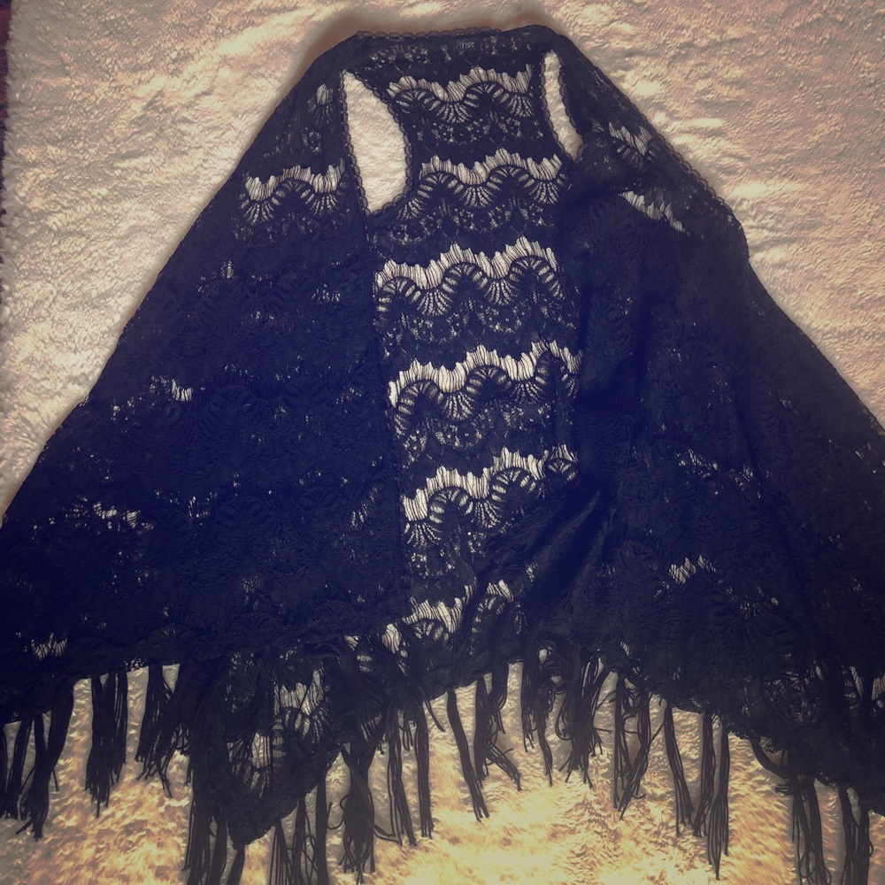 Black lace shawl